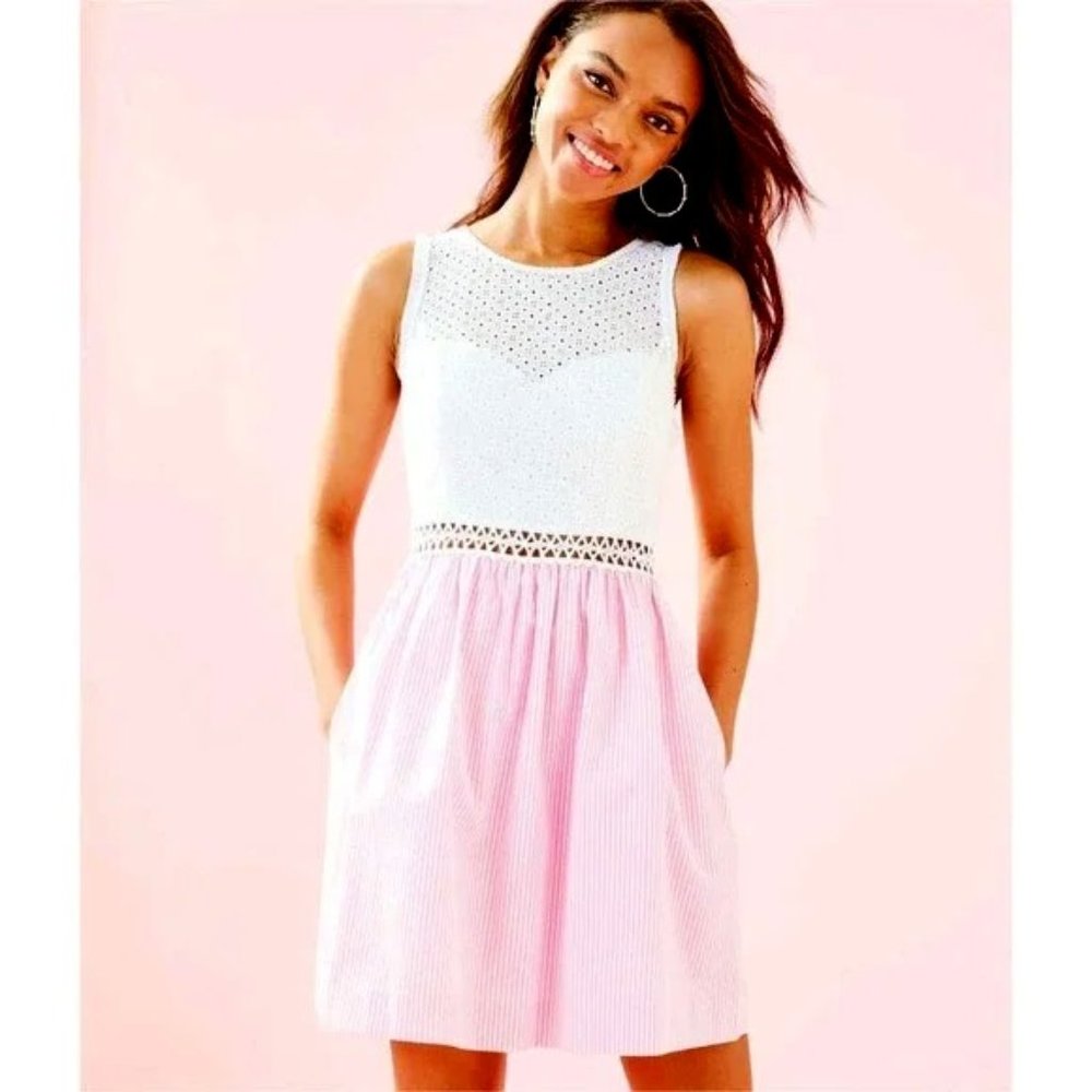 Lilly Pulitzer Seersucker & Eyelet Dress-Sz 2 NWT!!!